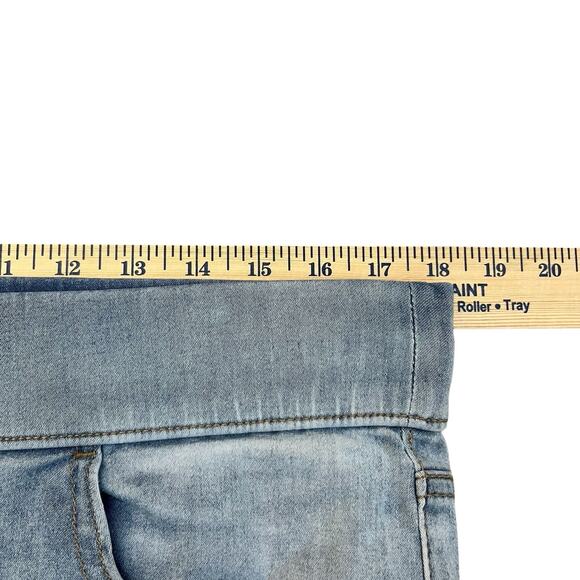 Lane Bryant High Rise Pull On Pedal Pusher Jean Sz 14 Light Wash Stretchy Capri - Picture 10 of 11